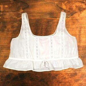 Urban Outfitters Sylvia White Peplum Cami